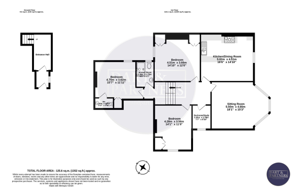 Floor Plan for 3 Bedroom Apartment for Sale in Hermosa Road, Teignmouth, TQ14, 9JZ - Guide Price &pound360,000