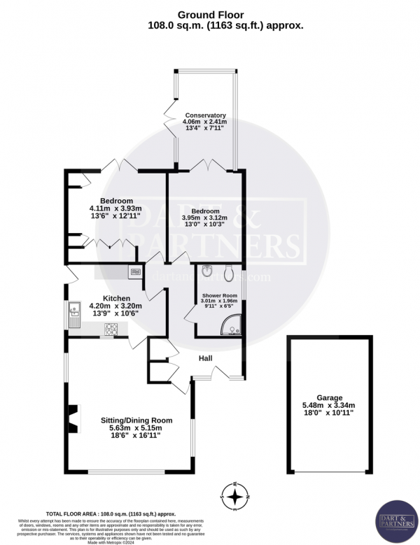 Floor Plan Image for 2 Bedroom Detached Bungalow for Sale in The Orchard, Bishopsteignton