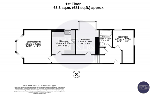 Floor Plan Image for 2 Bedroom Apartment for Sale in Ferndale Road, Teignmouth