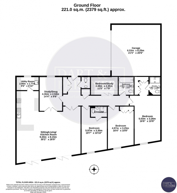 Floor Plan Image for 4 Bedroom Detached Bungalow for Sale in Maidencombe, Torquay