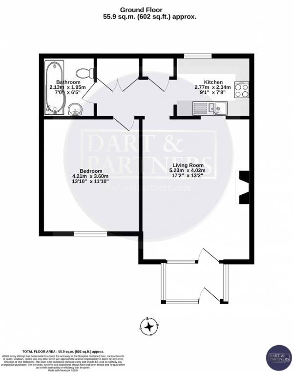 Floor Plan Image for 1 Bedroom Apartment for Sale in Higher Brimley Road, Teignmouth