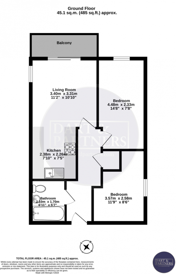 Floor Plan Image for 2 Bedroom Apartment for Sale in Winterbourne Road, Teignmouth