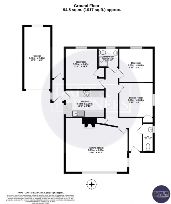 Floor Plan Image for 3 Bedroom Detached Bungalow for Sale in Hawkins Drive, Teignmouth