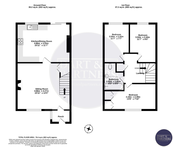 Floor Plan Image for 3 Bedroom Terraced House for Sale in Nelson Close, Teignmouth