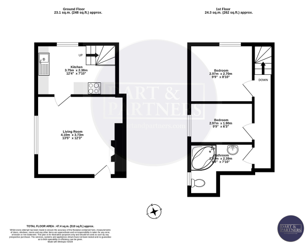 Floor Plan Image for 2 Bedroom Ground Maisonette for Sale in Powderham Terrace, Teignmouth