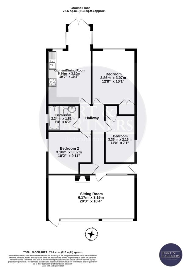 Floor Plan Image for 3 Bedroom Detached Bungalow for Sale in Lake Avenue, Teignmouth