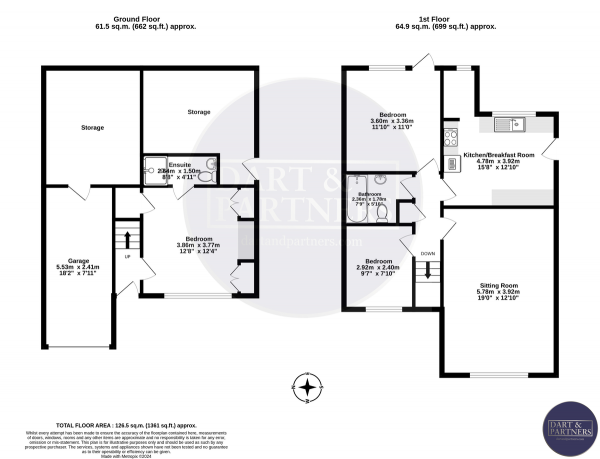 Floor Plan Image for 3 Bedroom Detached House for Sale in Harts Close, Teignmouth