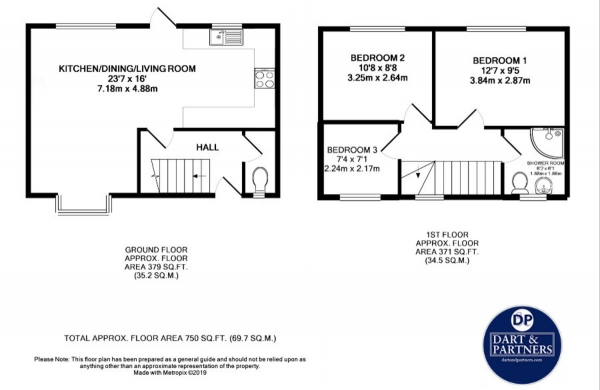 Floor Plan Image for 3 Bedroom Detached House for Sale in Moor View Drive, Teignmouth