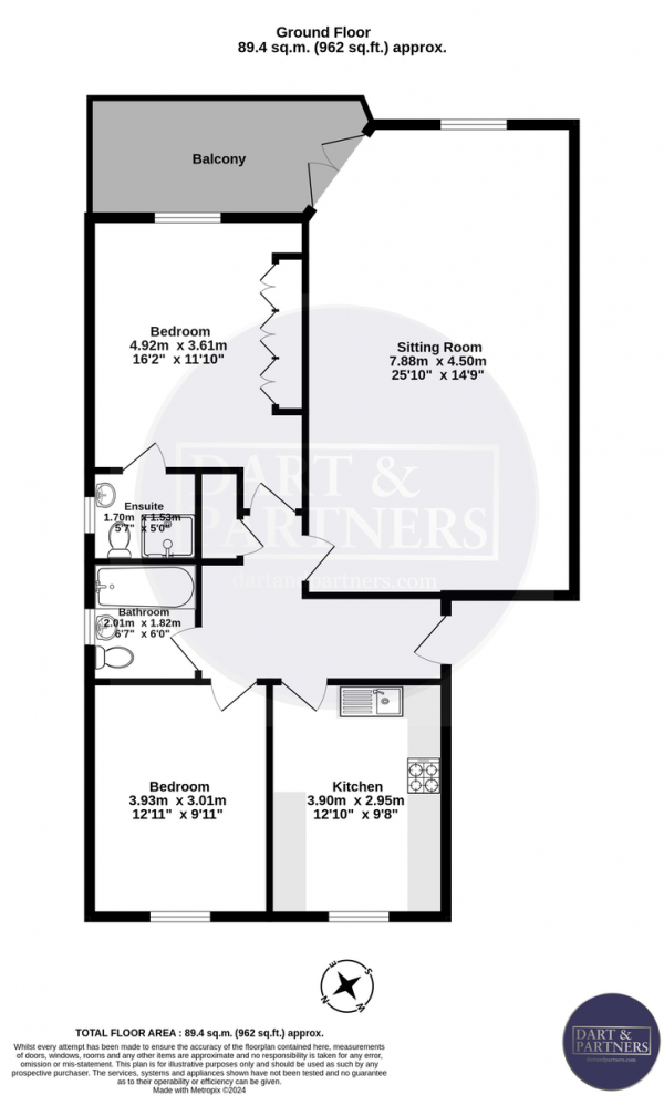 Floor Plan Image for 2 Bedroom Apartment for Sale in Teignmouth Road, Teignmouth