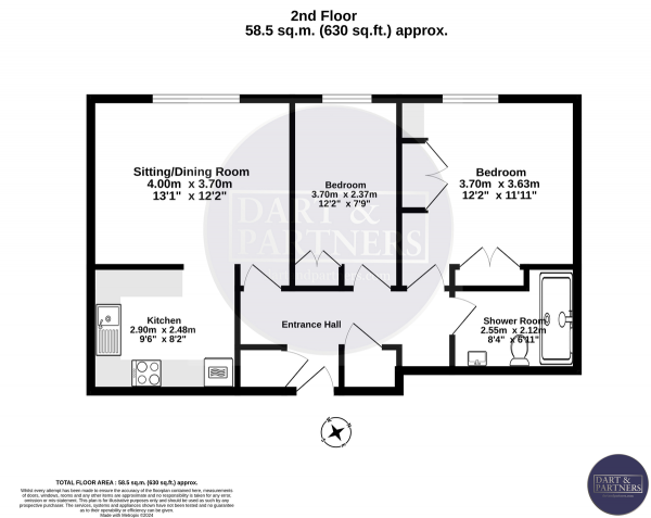 Floor Plan Image for 2 Bedroom Apartment for Sale in Strand, Teignmouth