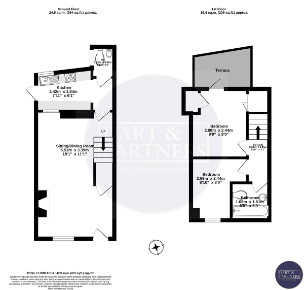 Floor Plan Image for 2 Bedroom Terraced House for Sale in Dagmar Street, Shaldon