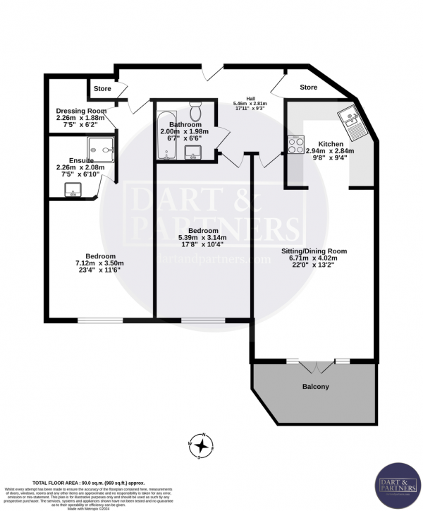 Floor Plan Image for 2 Bedroom Apartment for Sale in New Road, Teignmouth