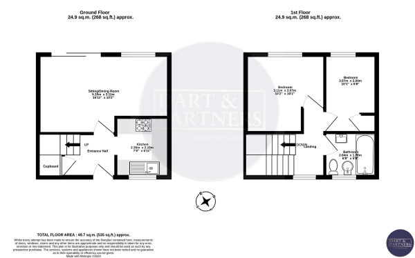 Floor Plan Image for 2 Bedroom Terraced House for Sale in Richards Close, Dawlish