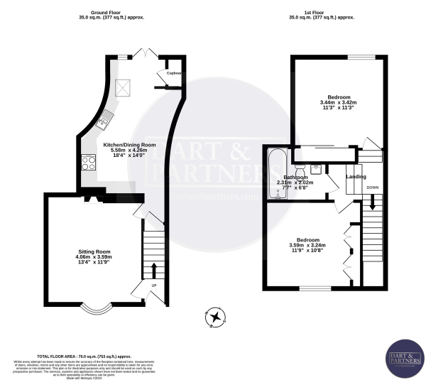 Floor Plan Image for 2 Bedroom Cottage for Sale in Albion Street, Shaldon