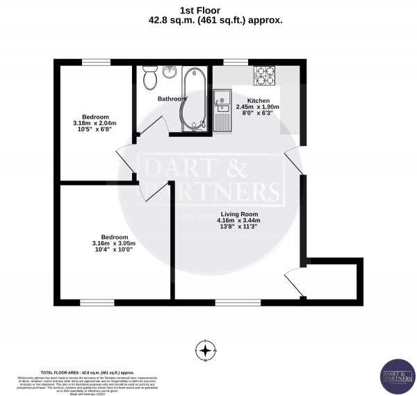 Floor Plan Image for 2 Bedroom Apartment for Sale in Brook Street, Teignmouth