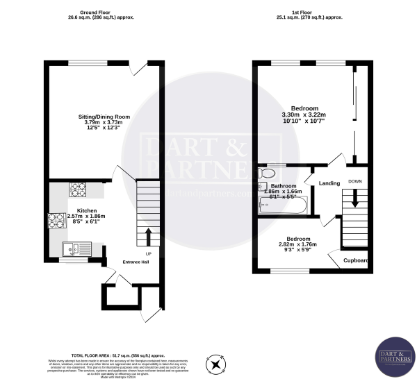 Floor Plan Image for 2 Bedroom Terraced House for Sale in Broadmeadow View, Teignmouth