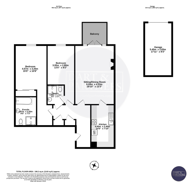 Floor Plan Image for 2 Bedroom Apartment for Sale in Higher Woodway Road, Teignmouth