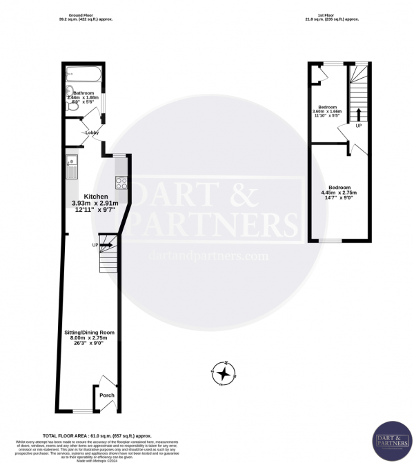 Floor Plan Image for 2 Bedroom Terraced House for Sale in Parson Street, Teignmouth