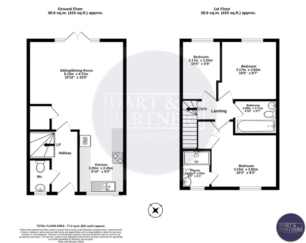 Floor Plan Image for 3 Bedroom End of Terrace House for Sale in Barham Avenue, Teignmouth