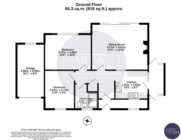 Floor Plan Image for 2 Bedroom Detached Bungalow for Sale in Ashleigh Way, Teignmouth