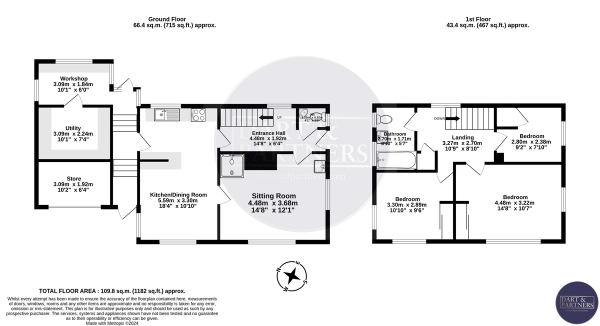 Floor Plan Image for 3 Bedroom Detached House for Sale in Laurel Lane, Shaldon