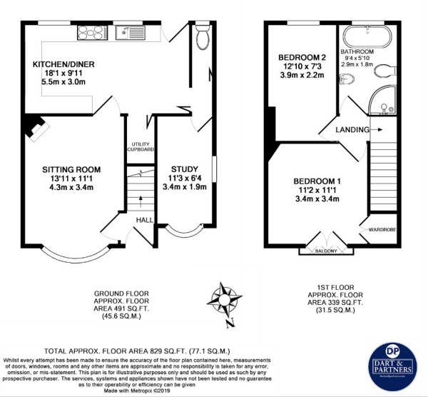 Floor Plan Image for 3 Bedroom End of Terrace House for Sale in The Homeyards, Shaldon