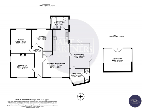 Floor Plan Image for 2 Bedroom Detached Bungalow for Sale in Ferndale Road, Teignmouth