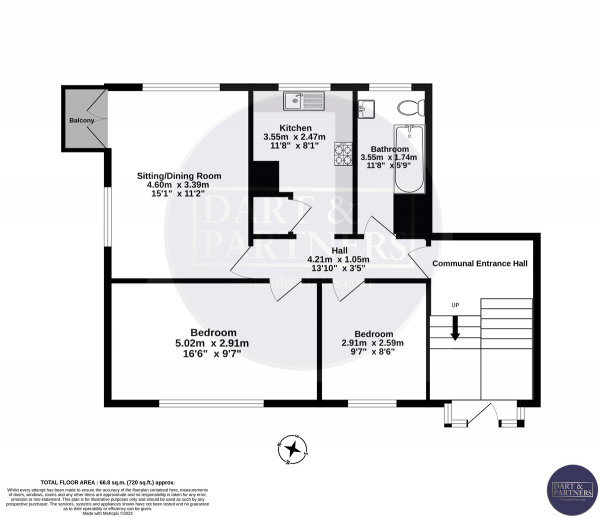 Floor Plan Image for 2 Bedroom Flat for Sale in Fraser Drive, Teignmouth