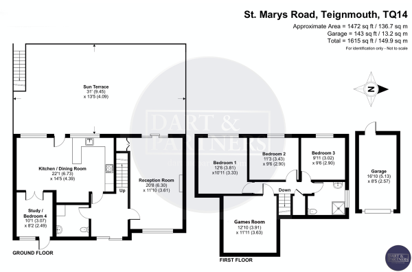 Floor Plan Image for 4 Bedroom Link Detached House for Sale in St. Marys Road, Teignmouth