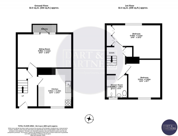 Floor Plan Image for 2 Bedroom Apartment for Sale in Bitton Park Road, Teignmouth