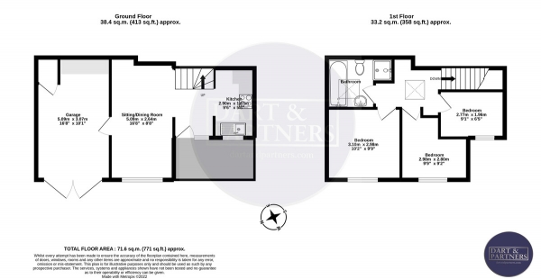 Floor Plan Image for 3 Bedroom Detached House for Sale in Queen Lane, Dawlish