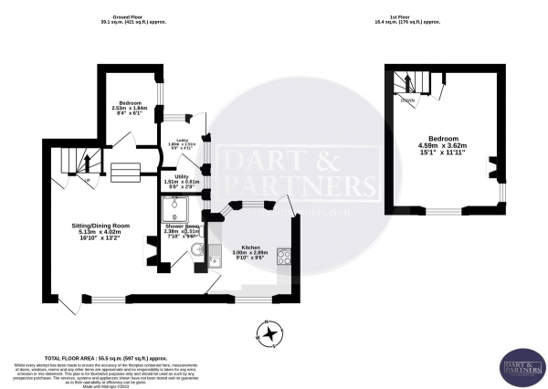 Floor Plan Image for 2 Bedroom End of Terrace House for Sale in Exeter Road, Dawlish