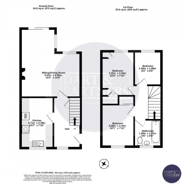 Floor Plan Image for 3 Bedroom End of Terrace House for Sale in Williams Close, Dawlish