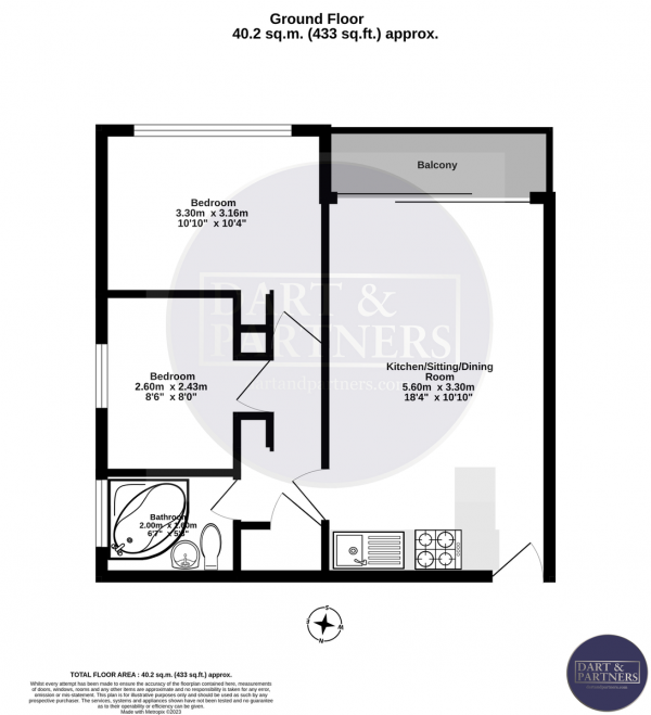 Floor Plan Image for 2 Bedroom Ground Flat for Sale in Devondale Court, Dawlish Warren