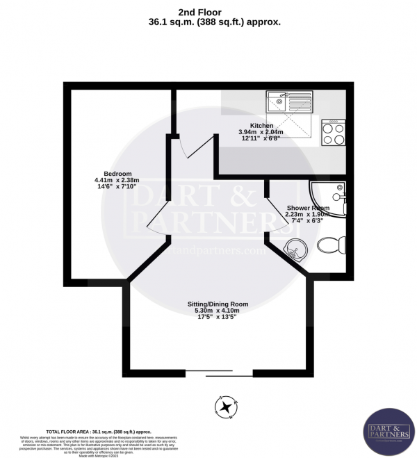 Floor Plan Image for 1 Bedroom Apartment for Sale in Old Town Street, Dawlish