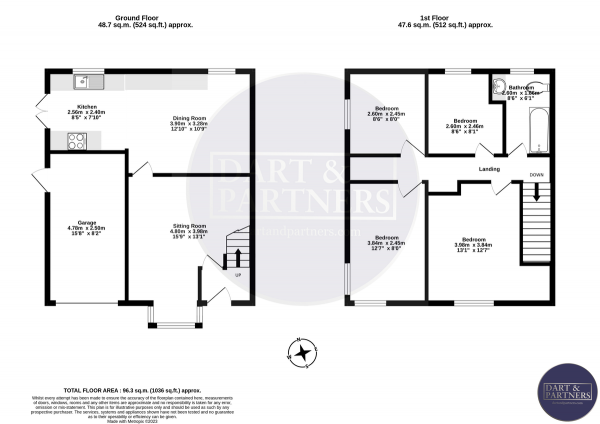 Floor Plan Image for 4 Bedroom End of Terrace House for Sale in Stonelands Bridge, Dawlish