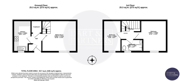 Floor Plan Image for 2 Bedroom End of Terrace House for Sale in Taylor Close, Dawlish