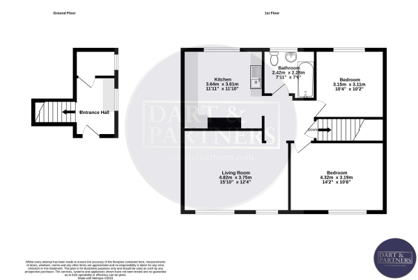 Floor Plan Image for 2 Bedroom Maisonette for Sale in Newlands, Dawlish