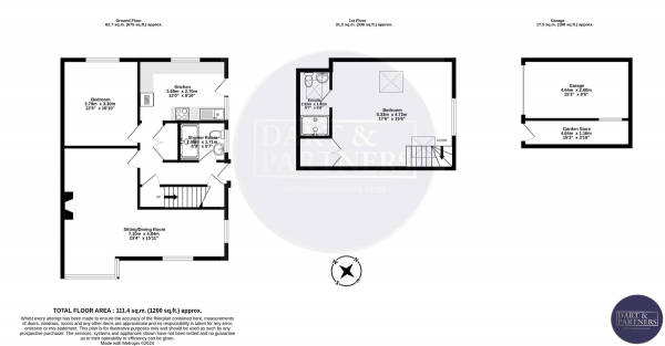 Floor Plan Image for 2 Bedroom Semi-Detached Bungalow for Sale in Colley End Road, Paignton