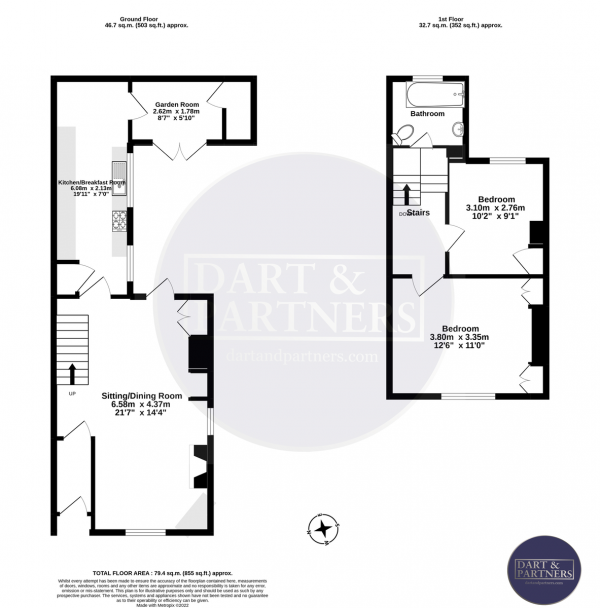 Floor Plan Image for 2 Bedroom Cottage for Sale in Brook Street, Dawlish