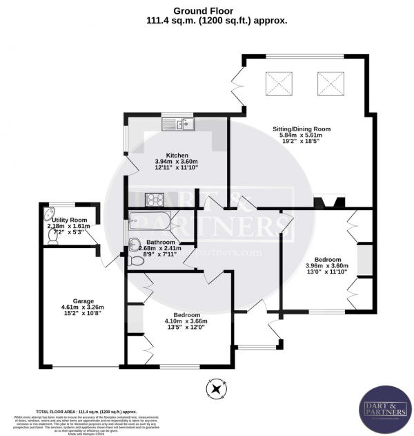 Floor Plan Image for 2 Bedroom Semi-Detached Bungalow for Sale in Plantation Terrace, Dawlish