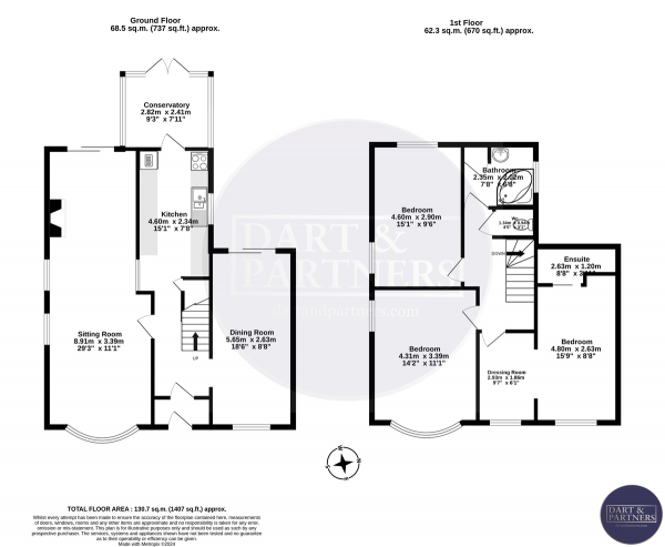 Floor Plan Image for 3 Bedroom Detached House for Sale in Exeter Road, Dawlish