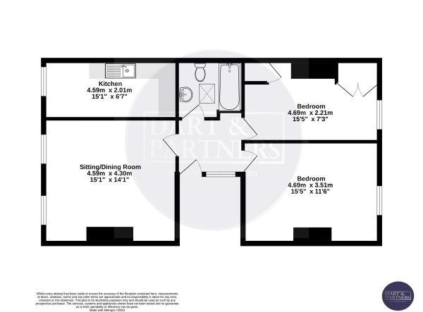 Floor Plan Image for 2 Bedroom Apartment for Sale in Brookdale Terrace, Dawlish