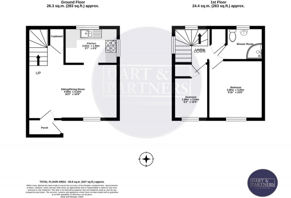 Floor Plan Image for 2 Bedroom Terraced House for Sale in Stonelands Mews, Dawlish