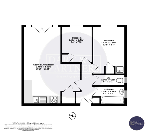 Floor Plan Image for 2 Bedroom Apartment for Sale in Devondale Court, Dawlish Warren