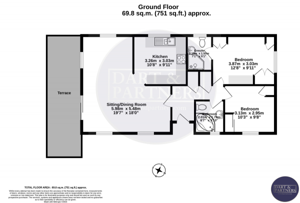 Floor Plan Image for 2 Bedroom Mobile Home for Sale in Warren Road, Dawlish Warren