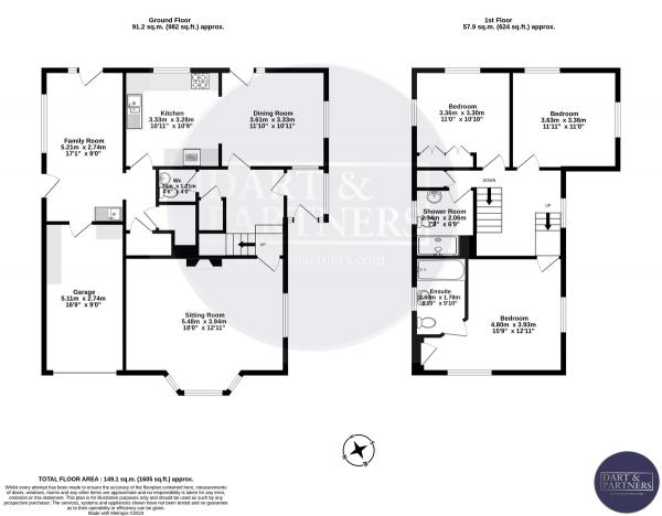 Floor Plan Image for 3 Bedroom Detached House for Sale in Southdowns Road, Dawlish