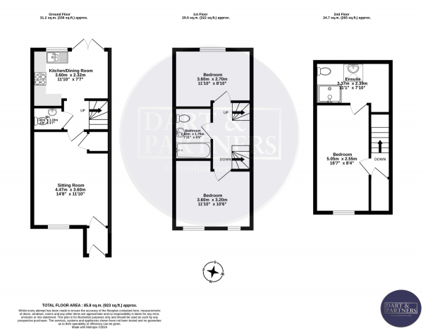 Floor Plan Image for 3 Bedroom End of Terrace House for Sale in Shelduck Way, Dawlish