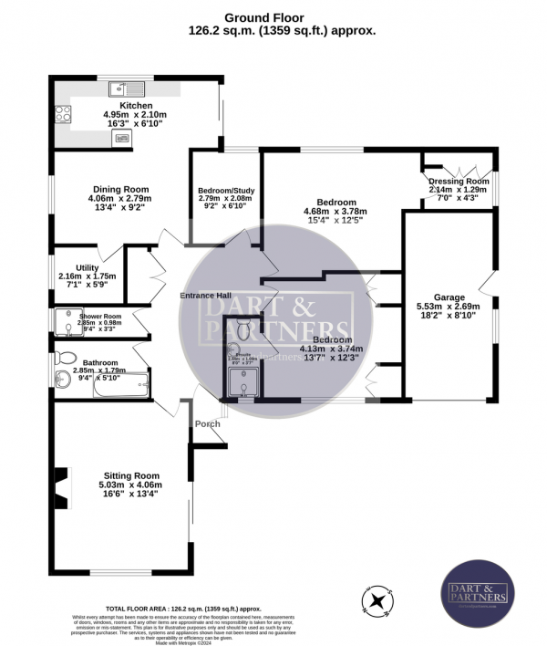 Floor Plan Image for 3 Bedroom Detached Bungalow for Sale in Underwood Close, Dawlish