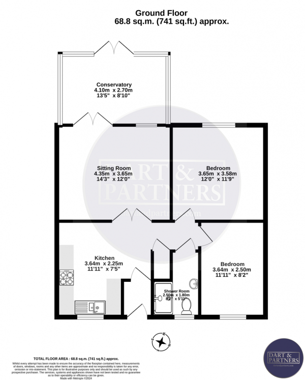 Floor Plan Image for 2 Bedroom Semi-Detached Bungalow for Sale in Warren Road, Dawlish Warren